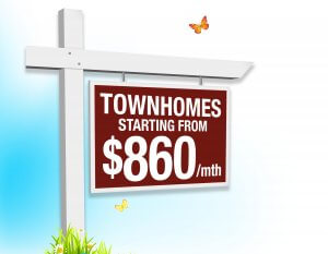 Townhomes starting from $860/month